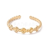 Ion Plating(IP) 304 Stainless Steel Flat Round Open Cuff Ring for Women RJEW-H107-08G-1