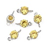 SHEGRACE Brass Pave Cubic Zirconia Flat Round Connector Charms XGRQ2O832-435C-P-2