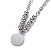 304 Stainless Steel Pendant Necklaces NJEW-O113-06P-4