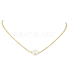 Natural Baroque Keshi Pearl Pendant 304 Stainless Steel Cable Chain Necklaces for Women NJEW-JN06225-02-2