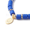 Handmade Polymer Clay Beads  Stretch Bracelets BJEW-JB06551-7