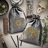 Rectangle Gold Stamping Velvet Tarot Storage Drawstring Bags for Divination ABAG-WH20001-25A-6