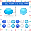 90Pcs 3 Colors Glass Cabochons GLAA-SC0002-07-2