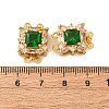Rack Plating Square Brass Micro Pave Cubic Zirconia Box Clasps KK-F876-13G-1-3