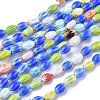 Oval Handmade Millefiori Glass Beads Strands LK-R004-85-1