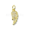 Brass Micro Pave Clear Cubic Zirconia Charms KK-H475-53G-02-1