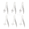 6Pcs Tibetan Style Alloy Pendant Bookmarks AJEW-FH0002-98B-1