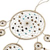 Indian Woven Web/Net with Feather Hanging Ornaments HJEW-G025-08A-2