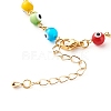 Brass Curb Chains Anklets AJEW-AN00448-5