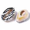 Printed Natural Cowrie Shell Beads SSHEL-R047-01-B01-3