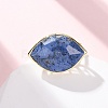 Horse Eye Natural Gemstone Cuff Rings RJEW-M076-04G-6