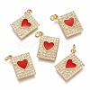 Brass Micro Pave Clear Cubic Zirconia Pendants ZIRC-B002-30G-C-1
