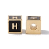 Rack Plating Brass Enamel Beads KK-B060-04G-01H-1