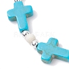 Synthetic Turquoise & Non-magnetic Hematite Beaded Bracelets for Women BJEW-JB12222-02-3