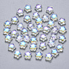Transparent Spray Painted Glass Beads GLAA-R211-04-G03-1