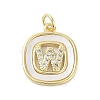 Rack Plating Brass Micro Pave Clear Cubic Zirconia Pendants KK-E102-33G-W-1