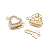 Brass Micro Pave Clear Cubic Zirconia Box Clasps KK-B125-32G-2