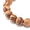 Natural Mixed Wood Round Beads Stretch Bracelet BJEW-JB07362-7