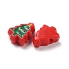 Christmas Decorations Theme Opaque Acrylic Bead with Enamel OACR-Z021-01A-2