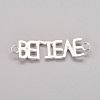 Silver Color Plated Alloy Word Links X-PALLOY-E134-S-3