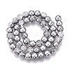 Electroplated Crackle Glass Beads Strands EGLA-N014-8mm-03-2