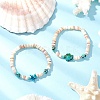 Sea Turtles and Starfish Natural Freshwater Shell Beads Bracelets BJEW-55.0-01-1