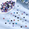 240Pcs 8 Colors 2-Hole Opaque Glass Seed Beads SEED-ME0001-06-4