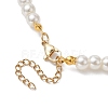 White Glass Pearl Beaded Necklaces NJEW-JN04652-01-5