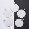 Tarnish Resistant DIY Materials 201 Stainless Steel Flat Round Hand Stamping Blank Tag Pendants STAS-O044-125-1