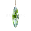 Oval K9 Glass Flower Suncatchers for Garden Outdoor Hanging Decorations PW-WG54667-01-4