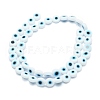 Handmade Evil Eye Lampwork Flat Round Bead Strands LAMP-L058-8mm-14-2