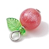Imitation Cat Eye Resin Round Penants PALLOY-JF02660-02-4