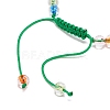 Acrylic Evil Eye & Round Lampwork Braided Bead Bracelet for Women BJEW-JB08379-02-5