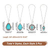 Tibetan Style Alloy with Synthetic Turquoise Wine Glass Charms AJEW-AB00023-2
