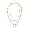 Brass Paperclip Chain Double Layer Necklaces NJEW-JN03054-1