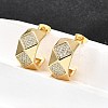 Brass Micro Pave Clear Cubic Zirconia Stud Earrings for Women EJEW-U056-05B-G-1