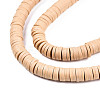 Flat Round Handmade Polymer Clay Bead Spacers X-CLAY-R067-4.0mm-37-2