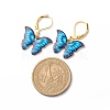 Alloy Enamel Butterfly Dangle Leverback Earrings EJEW-JE05045-3