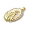 Brass Pave Shell Pendants KK-I708-16E-G-2