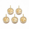 Brass Micro Pave Clear Cubic Zirconia Pendants KK-Q277-010-NF-1