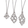 Non-Tarnish 3Pcs 3 Styles 304 Stainless Steel Macrame Pouch Necklace Makings NJEW-JN04901-02-1