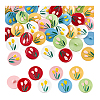 60Pcs 6 Colors 1-Hole Spray Painted ABS Plastic Buttons BUTT-PH0001-65A-6