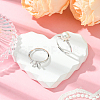 2Pcs Adjustable Rhodium Plated 925 Sterling Silver Finger Rings Components STER-BBC0008-60-5