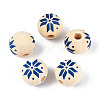 Christmas Spray Painted Schima Wood Beads WOOD-T032-35F-1