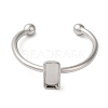 Non-Tarnish 304 Stainless Steel Open Cuff Ring Components X-STAS-I306-02P-2