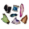 Natural Agate Dyed Nuggets Connector Charms G-Q016-01-1