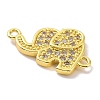 Real 18K Gold Plated Brass Micro Pave Cubic Zirconia Connector Charms KK-L209-049G-01-2