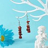 Natural Red Jasper Chip Beads Dangle Earrings EJEW-JE04649-04-2