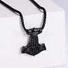 Punk Hip-hop 304 Stainless Steel Meteor Hammer Double Dragon Pendant Vintage Necklaces KX7035-2-1