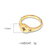 Flat Round with Star Pattern 304 Stainless Steel Micro Pave Clear Cubic Zirconia Finger Rings FS-WG7CEF6-03-5